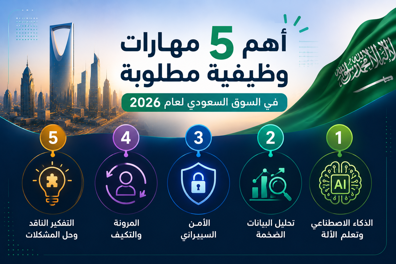أهم 5 مهارات وظيفية مطلوبة في السوق السعودي لعام 2026